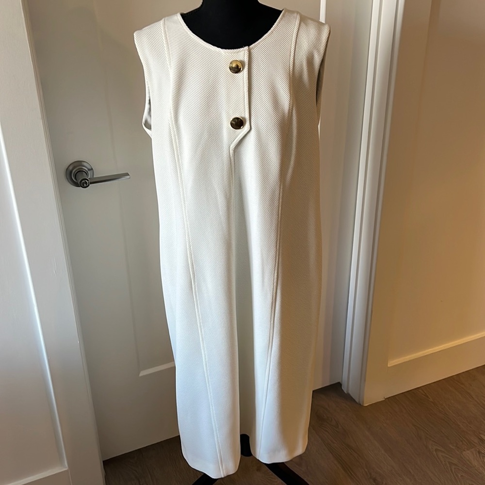 Off white Dress with gold buttons